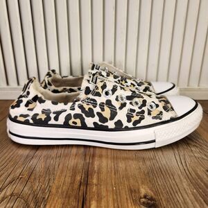 Converse Shoreline Women's 7 Leopard Print Casual Slip On Sneakers Shoes 567022F